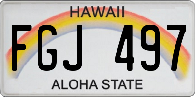 HI license plate FGJ497