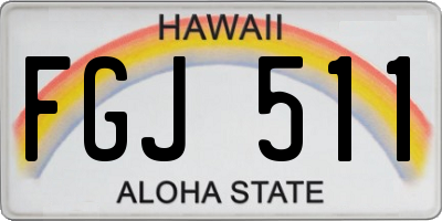 HI license plate FGJ511
