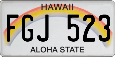 HI license plate FGJ523
