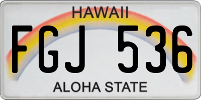 HI license plate FGJ536