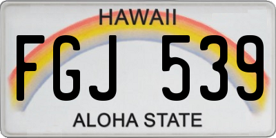 HI license plate FGJ539