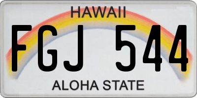 HI license plate FGJ544