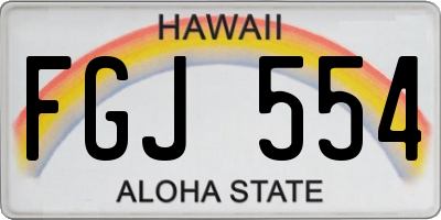 HI license plate FGJ554