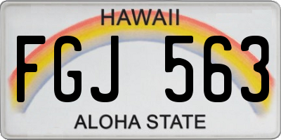 HI license plate FGJ563