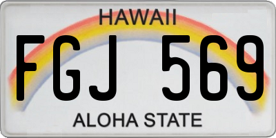 HI license plate FGJ569