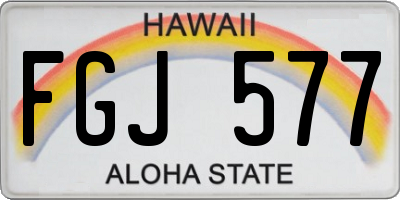 HI license plate FGJ577