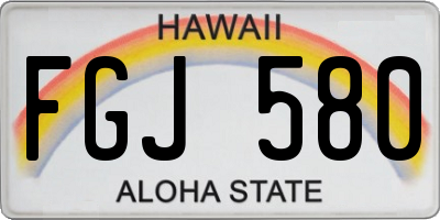 HI license plate FGJ580