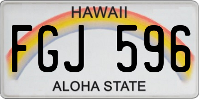 HI license plate FGJ596