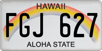 HI license plate FGJ627