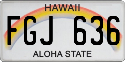 HI license plate FGJ636