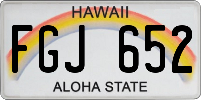 HI license plate FGJ652