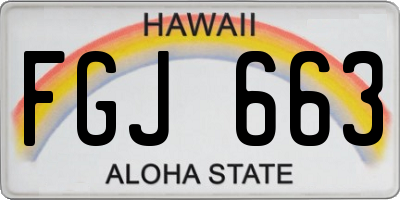 HI license plate FGJ663