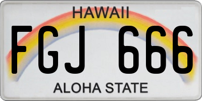 HI license plate FGJ666