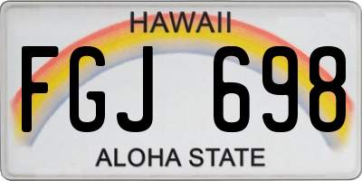 HI license plate FGJ698