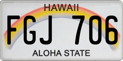 HI license plate FGJ706