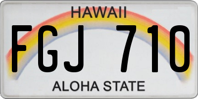 HI license plate FGJ710