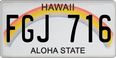 HI license plate FGJ716