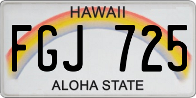 HI license plate FGJ725