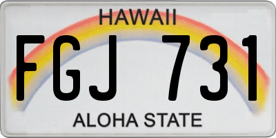 HI license plate FGJ731