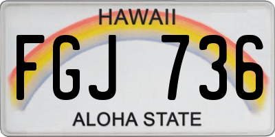 HI license plate FGJ736