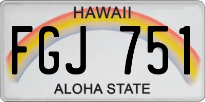 HI license plate FGJ751