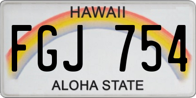 HI license plate FGJ754