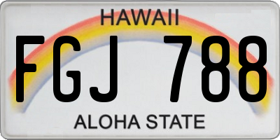 HI license plate FGJ788