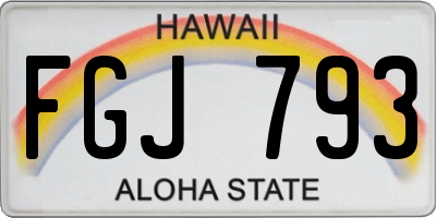 HI license plate FGJ793