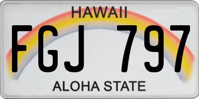 HI license plate FGJ797
