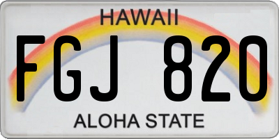 HI license plate FGJ820