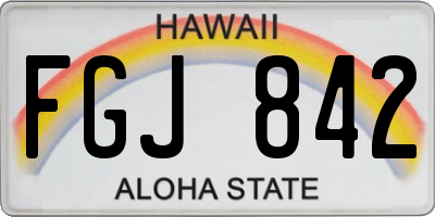 HI license plate FGJ842