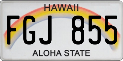 HI license plate FGJ855