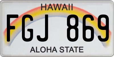 HI license plate FGJ869