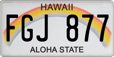 HI license plate FGJ877