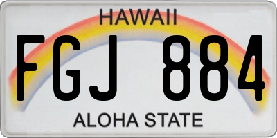 HI license plate FGJ884