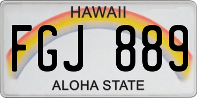HI license plate FGJ889