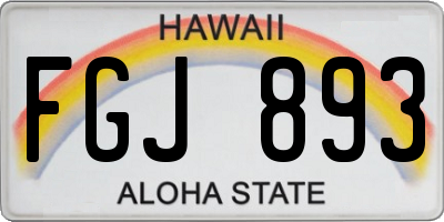 HI license plate FGJ893