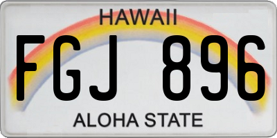 HI license plate FGJ896