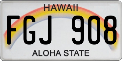 HI license plate FGJ908