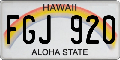 HI license plate FGJ920