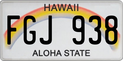 HI license plate FGJ938