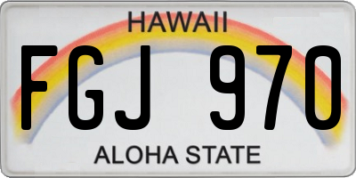 HI license plate FGJ970