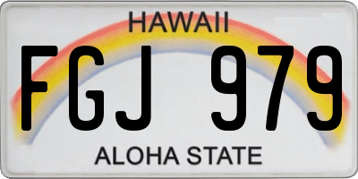 HI license plate FGJ979