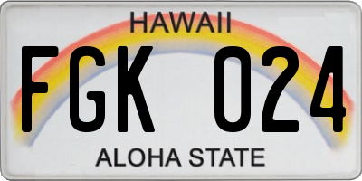 HI license plate FGK024