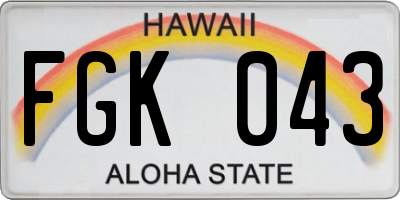 HI license plate FGK043