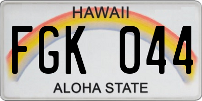 HI license plate FGK044