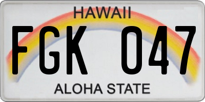 HI license plate FGK047