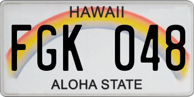 HI license plate FGK048