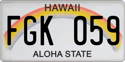 HI license plate FGK059