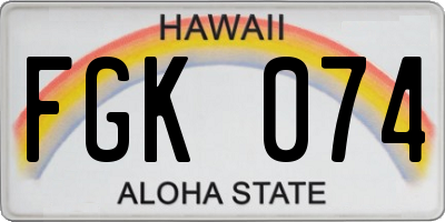 HI license plate FGK074
